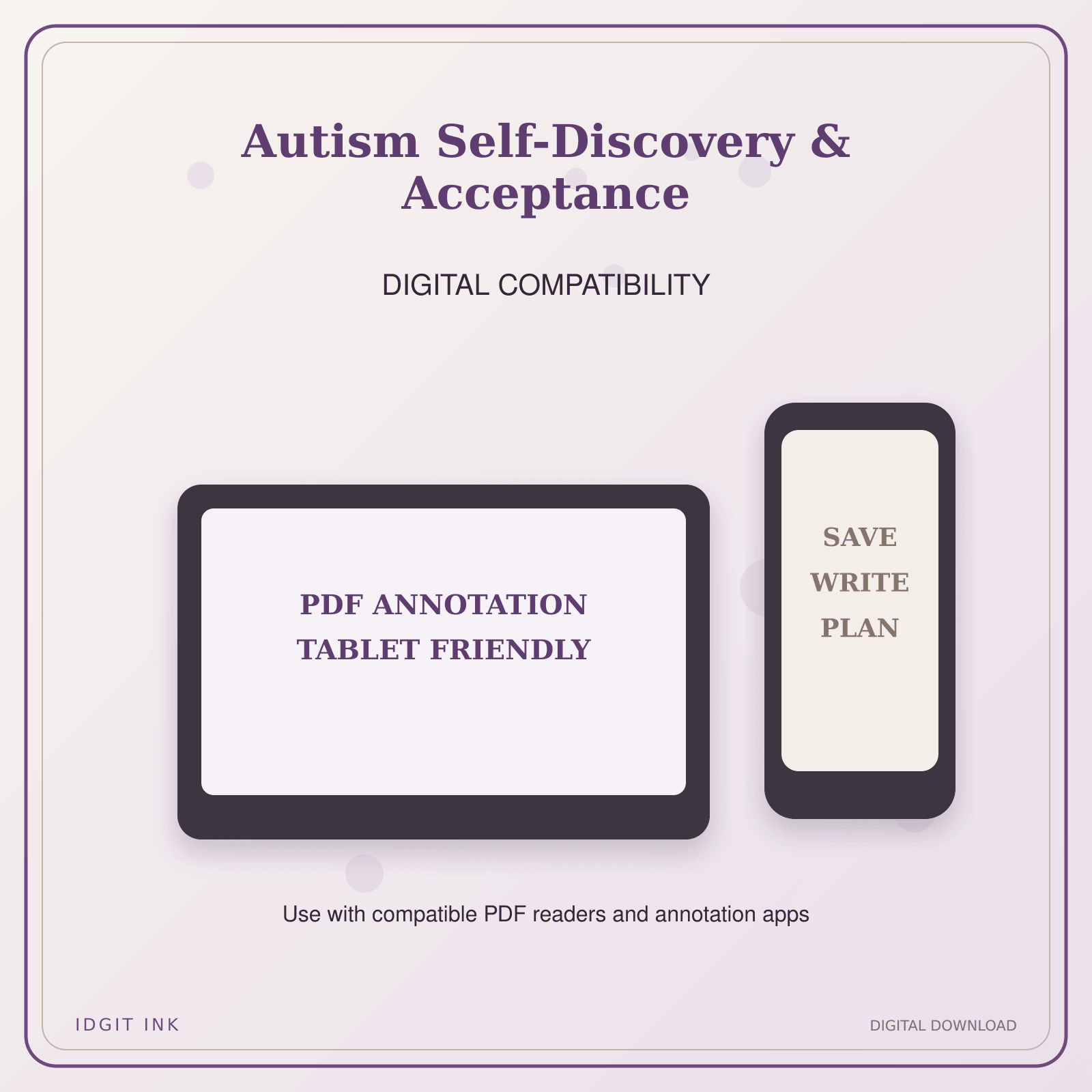 Idgit Ink Autism Self-Discovery & Acceptance deluxe journal and planner bundle — tablet and pdf annotation compatibility