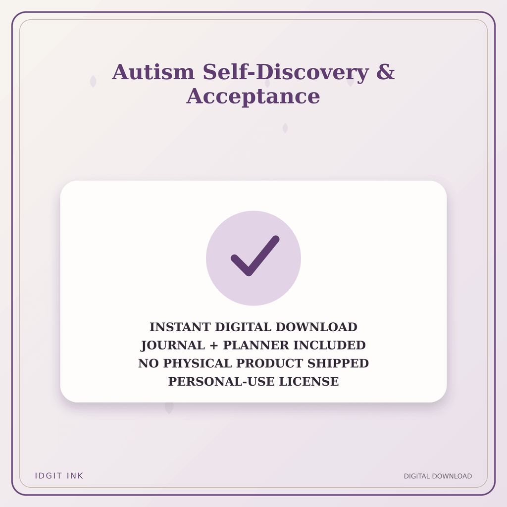 Idgit Ink Autism Self-Discovery & Acceptance deluxe journal and planner bundle — instant download and no physical product notice