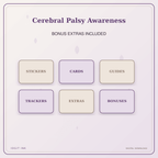 Idgit Ink Cerebral Palsy Awareness deluxe journal and planner bundle — included digital stickers and cards