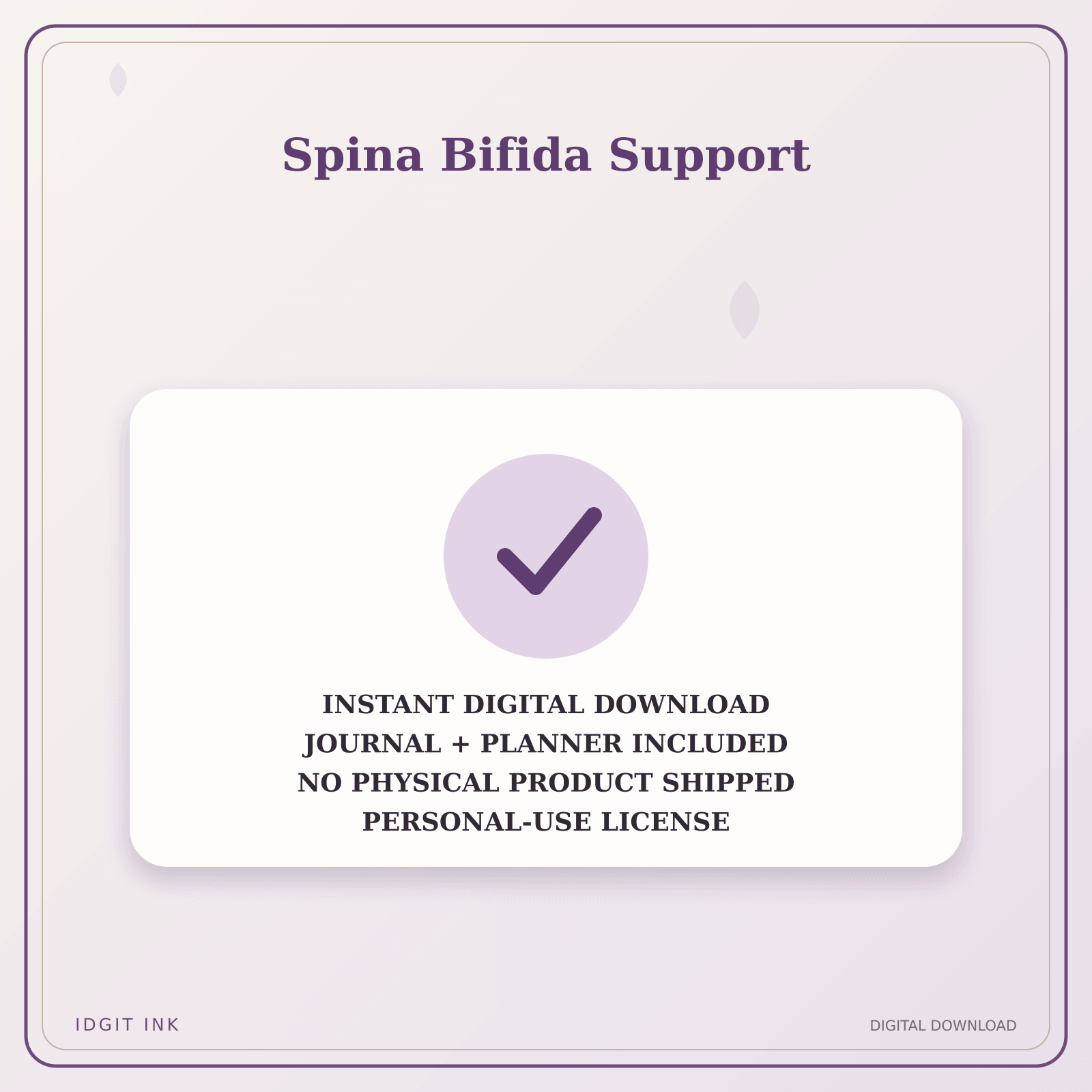 Idgit Ink Spina Bifida Support deluxe journal and planner bundle — instant download and no physical product notice