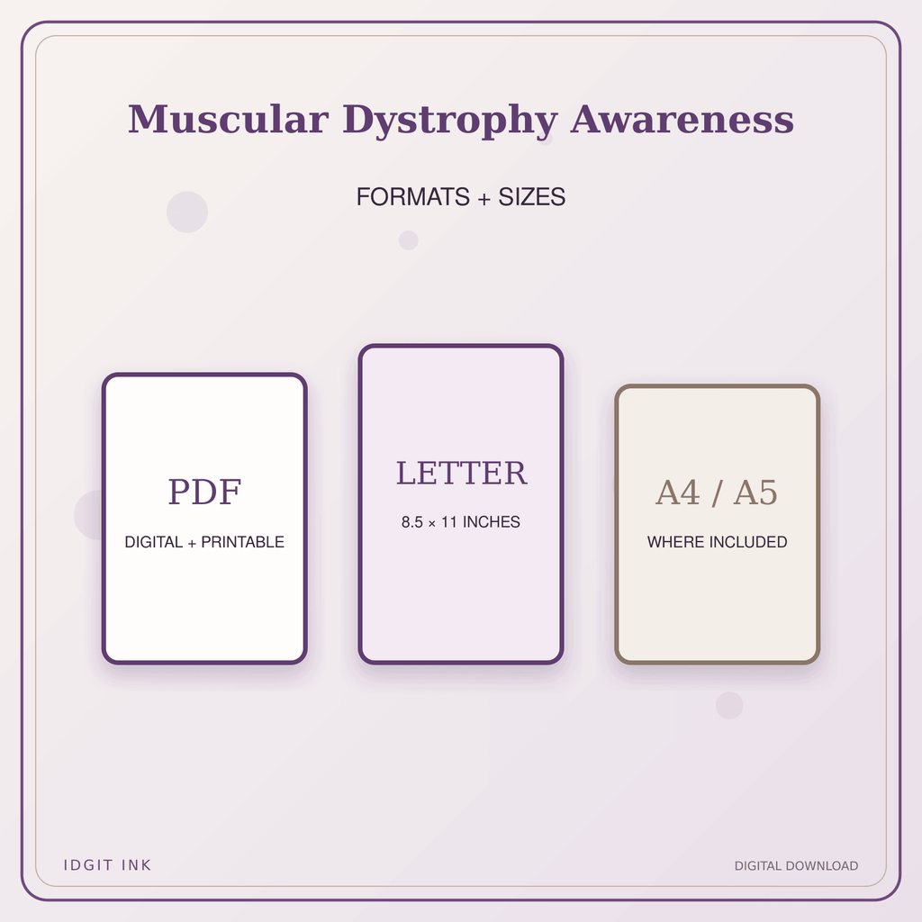 Idgit Ink Muscular Dystrophy Awareness deluxe journal and planner bundle — digital formats and available page sizes