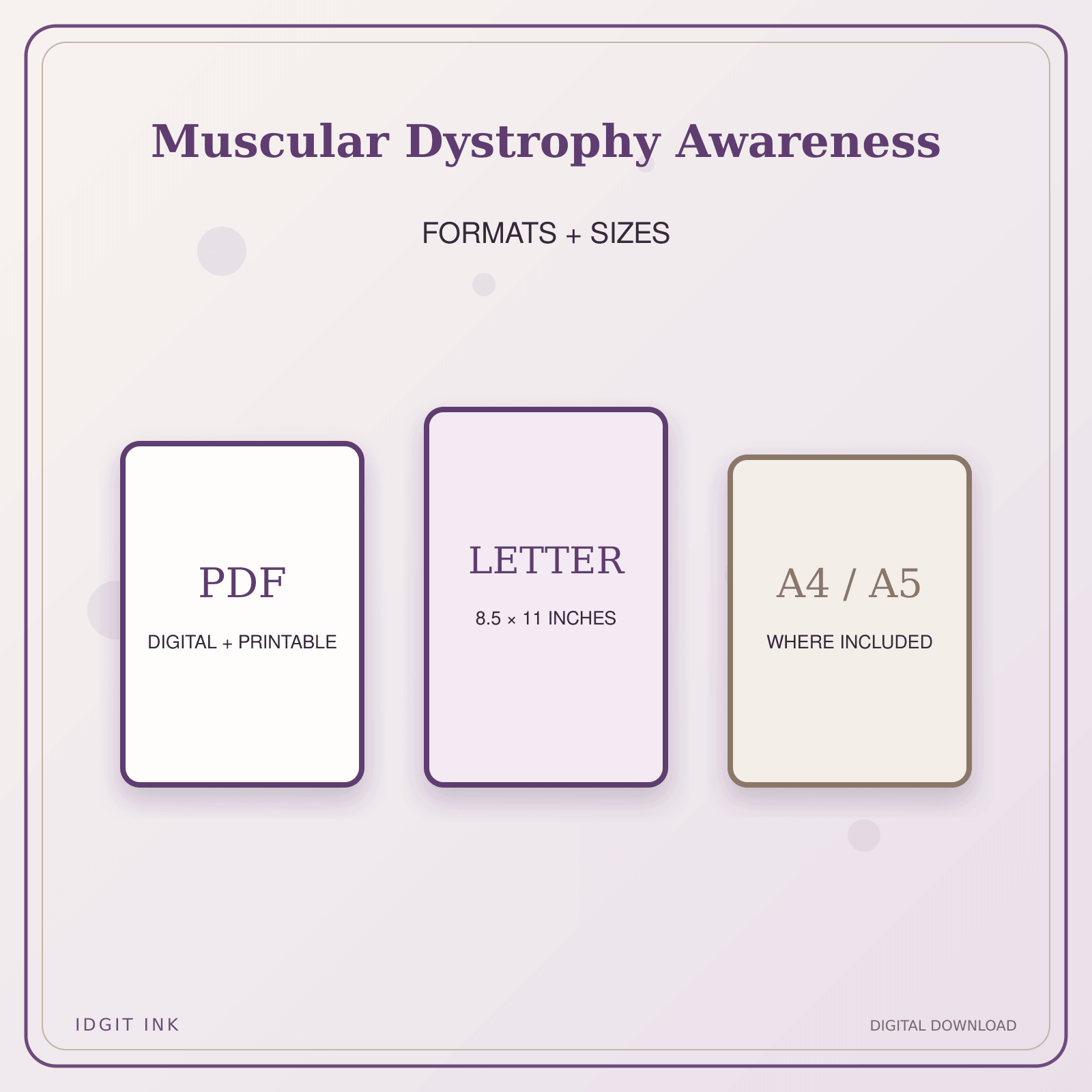 Idgit Ink Muscular Dystrophy Awareness deluxe journal and planner bundle — digital formats and available page sizes