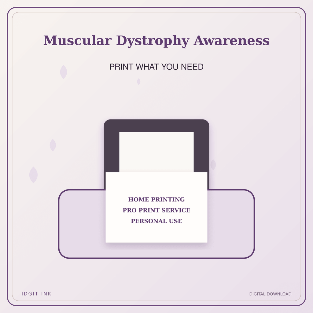Idgit Ink Muscular Dystrophy Awareness deluxe journal and planner bundle — home and professional printing information