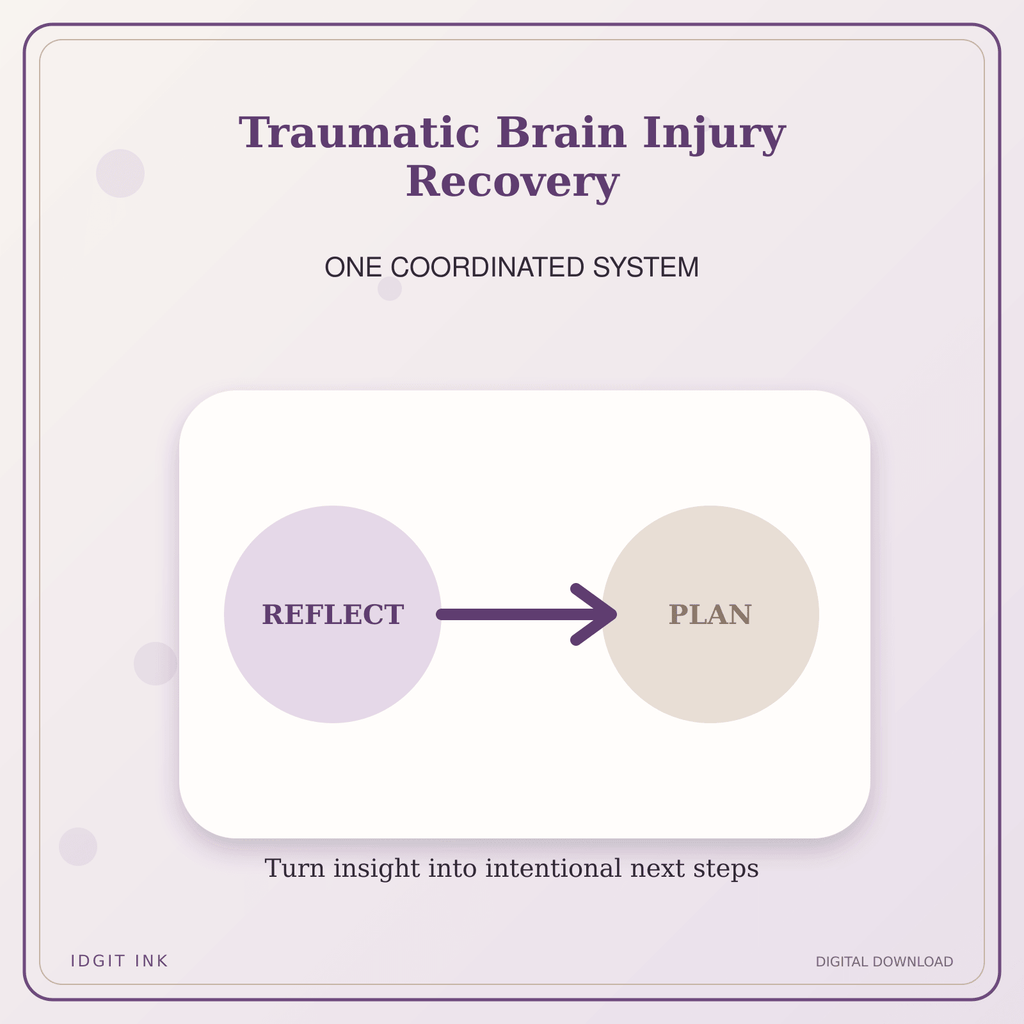 Idgit Ink Traumatic Brain Injury Recovery deluxe journal and planner bundle — topic-specific benefits and use cases