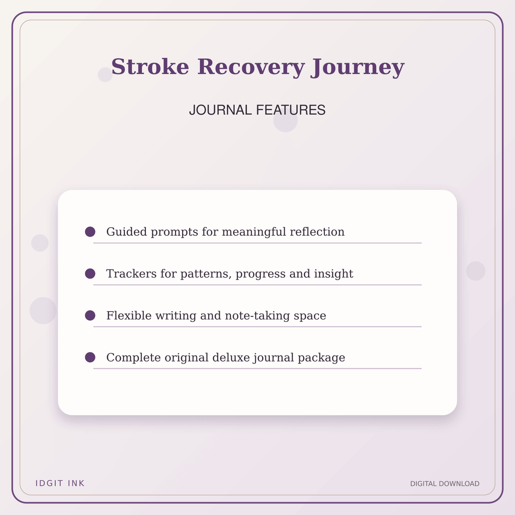 Idgit Ink Stroke Recovery Journey deluxe journal and planner bundle — journal prompts and reflection features