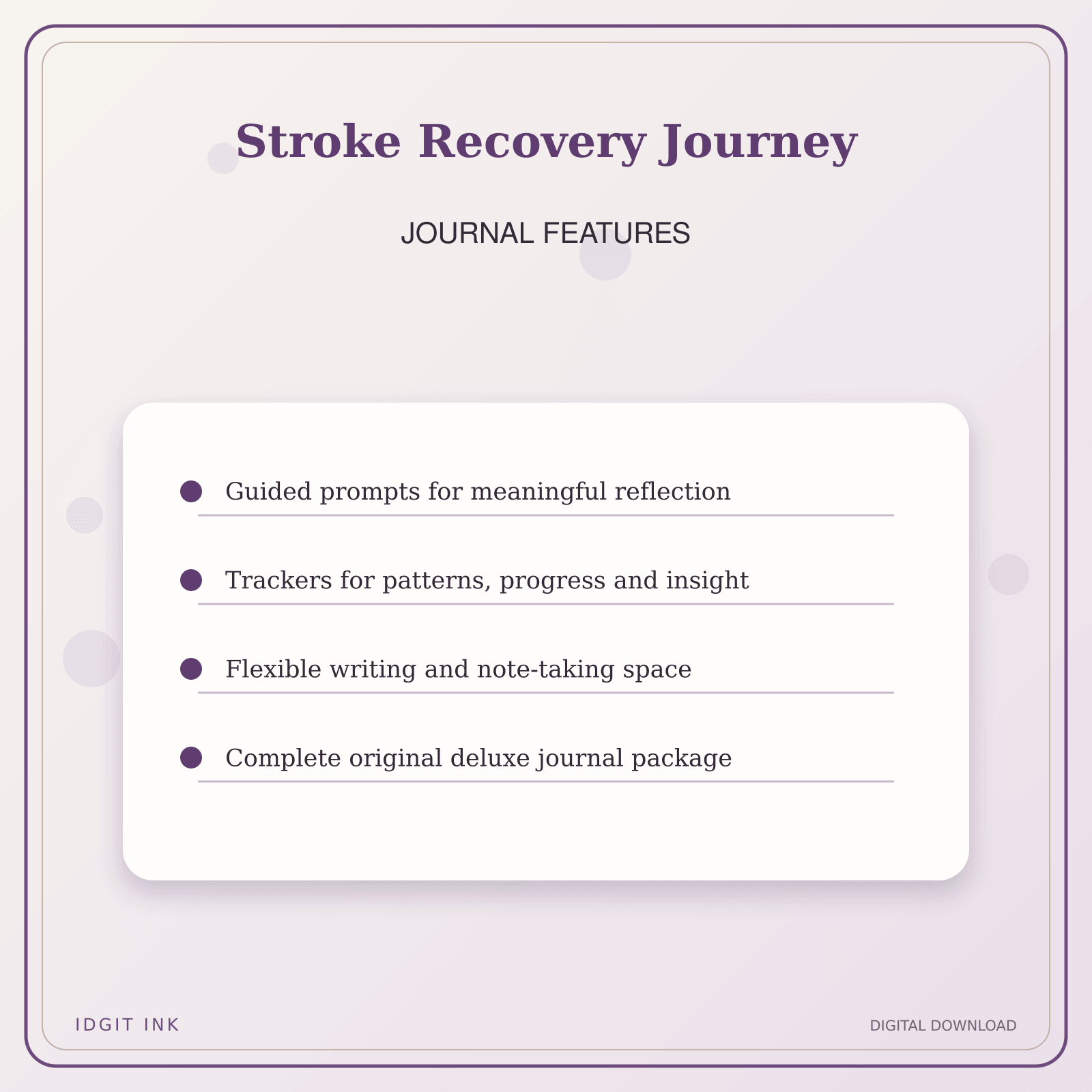 Idgit Ink Stroke Recovery Journey deluxe journal and planner bundle — journal prompts and reflection features