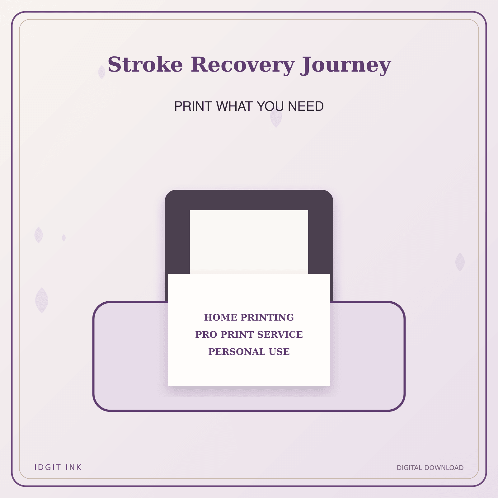 Idgit Ink Stroke Recovery Journey deluxe journal and planner bundle — home and professional printing information