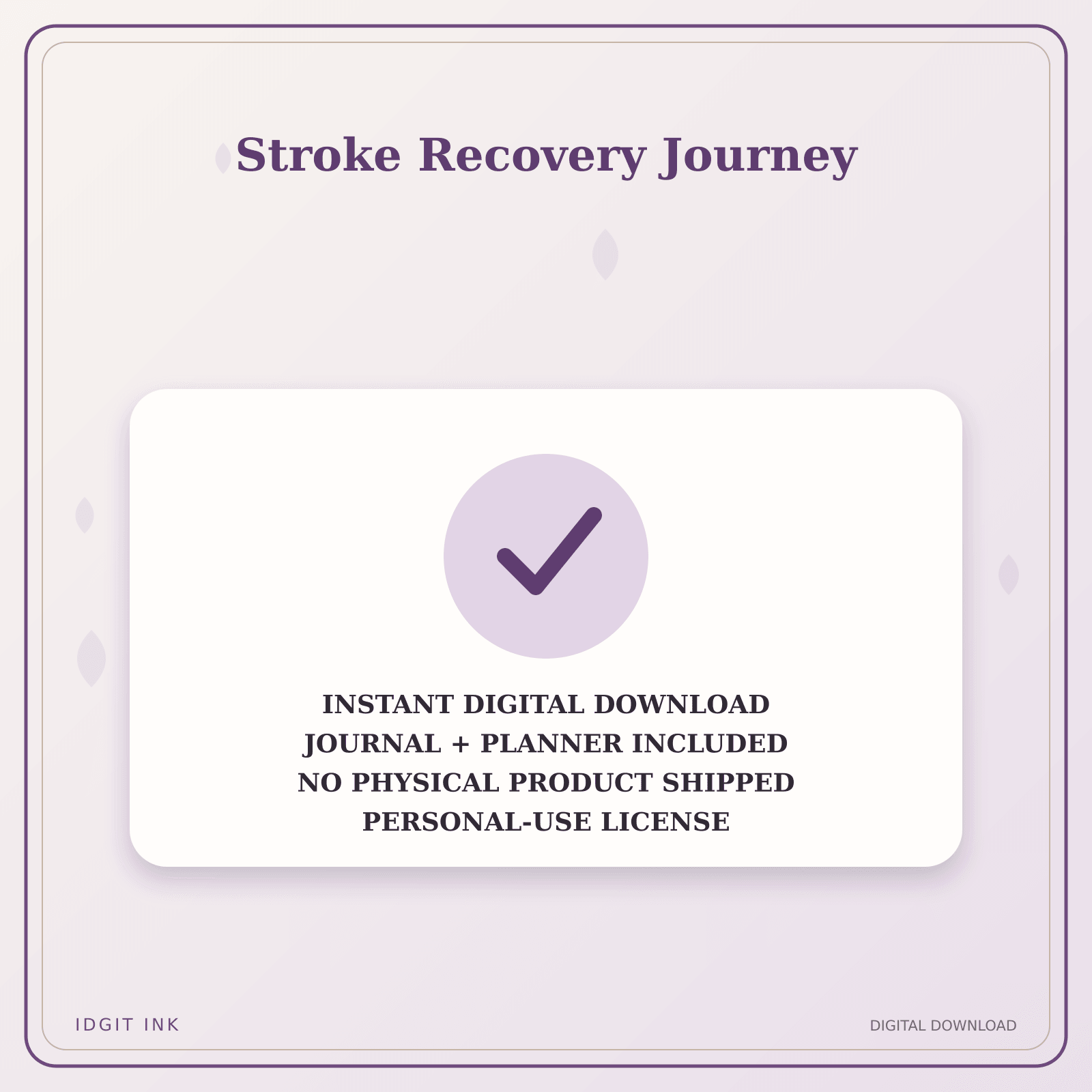 Idgit Ink Stroke Recovery Journey deluxe journal and planner bundle — instant download and no physical product notice