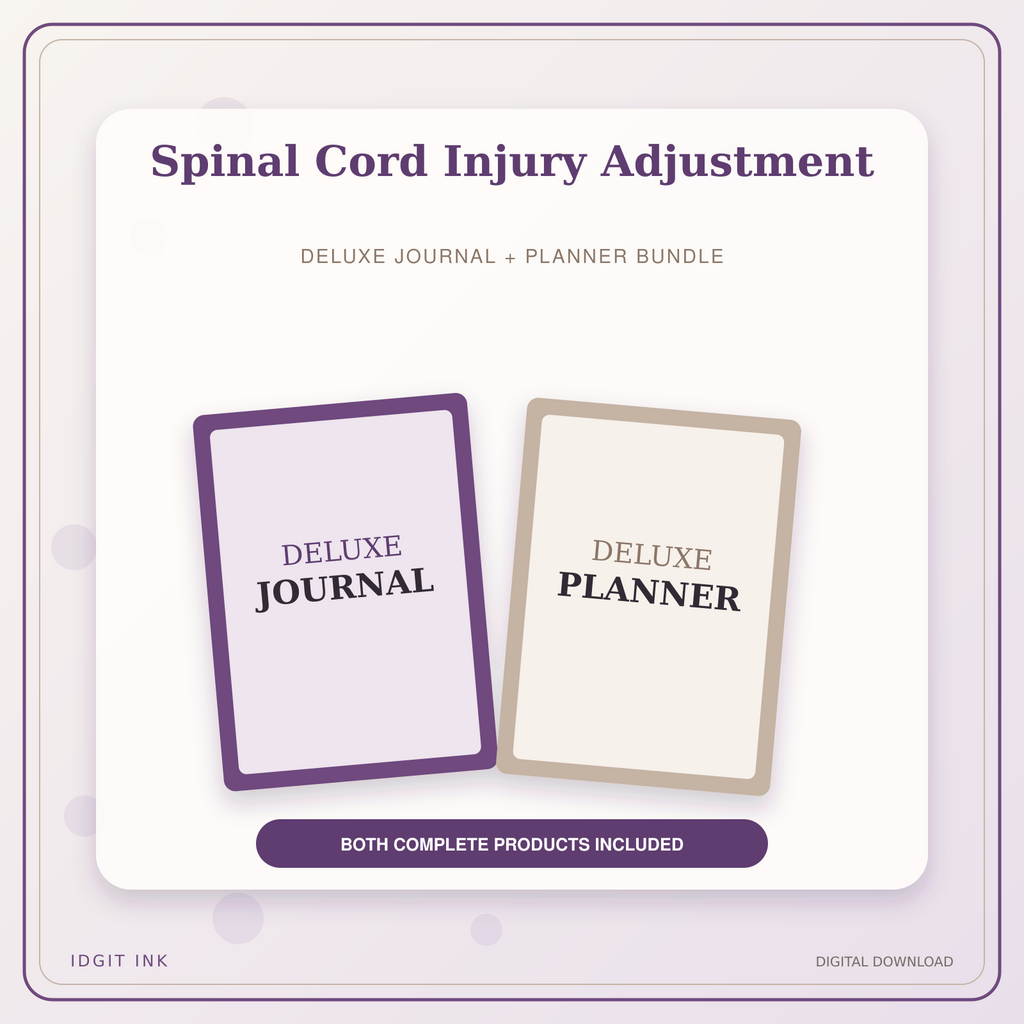 Idgit Ink Spinal Cord Injury Adjustment deluxe journal and planner bundle — primary bundle cover showing both deluxe products