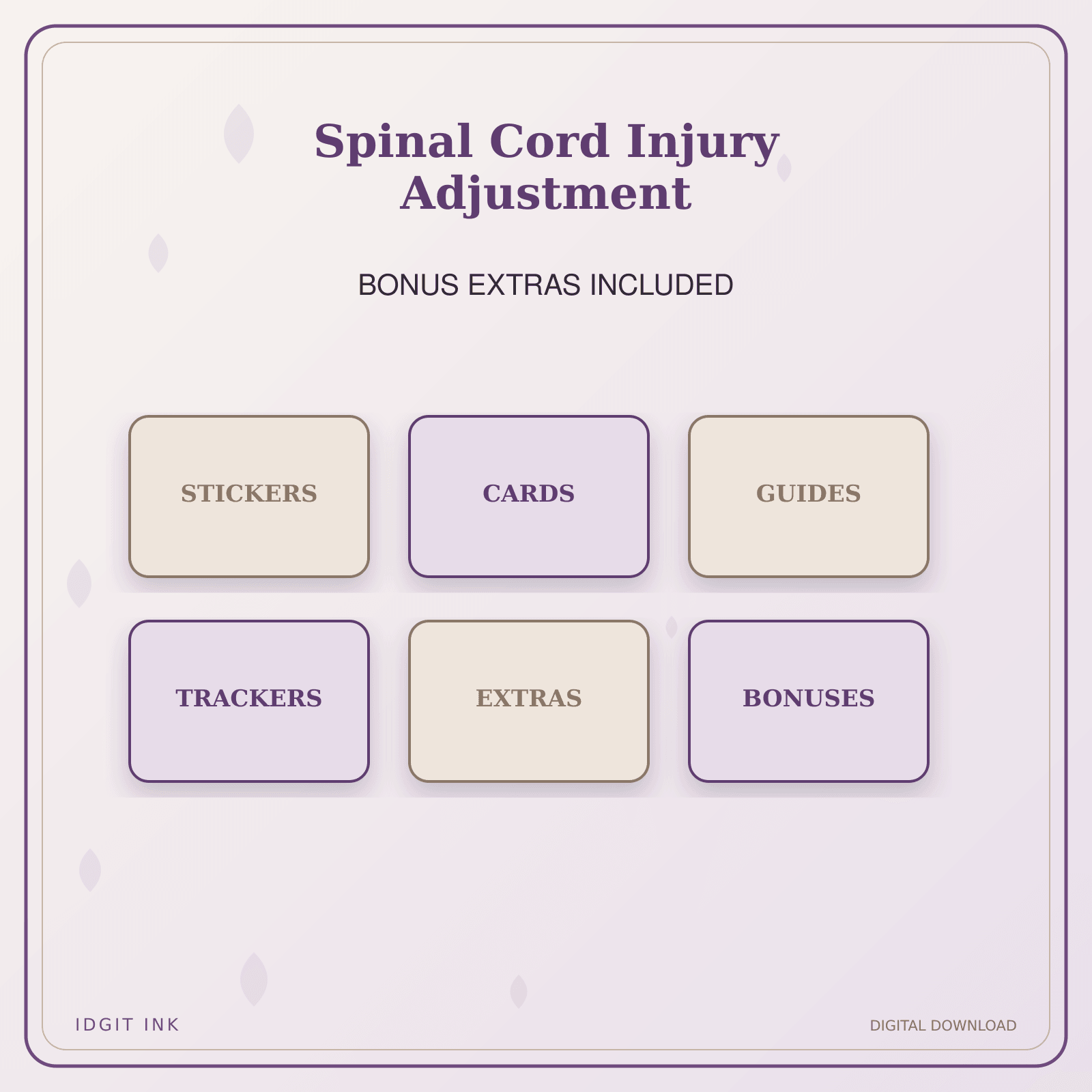 Idgit Ink Spinal Cord Injury Adjustment deluxe journal and planner bundle — included digital stickers and cards