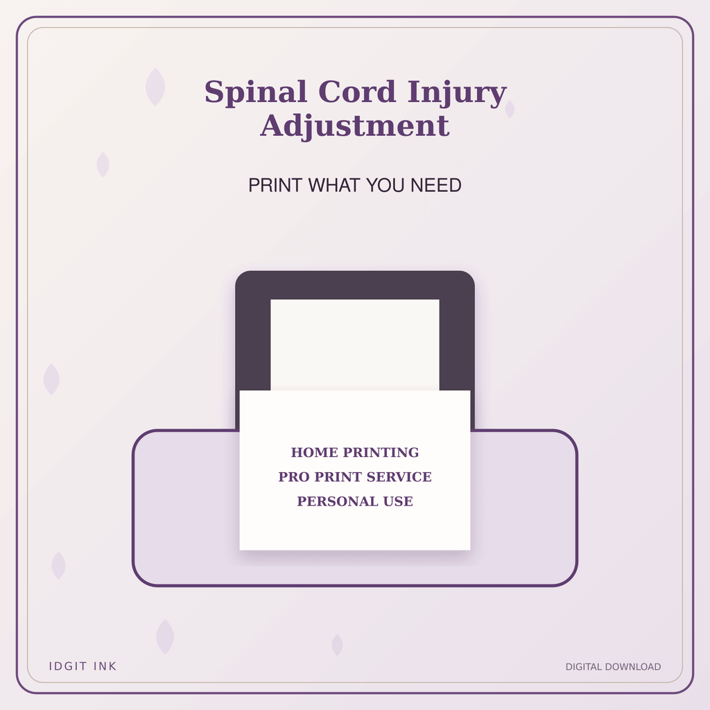 Idgit Ink Spinal Cord Injury Adjustment deluxe journal and planner bundle — home and professional printing information