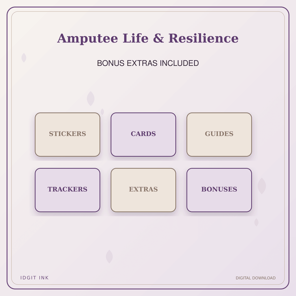 Idgit Ink Amputee Life & Resilience deluxe journal and planner bundle — included digital stickers and cards
