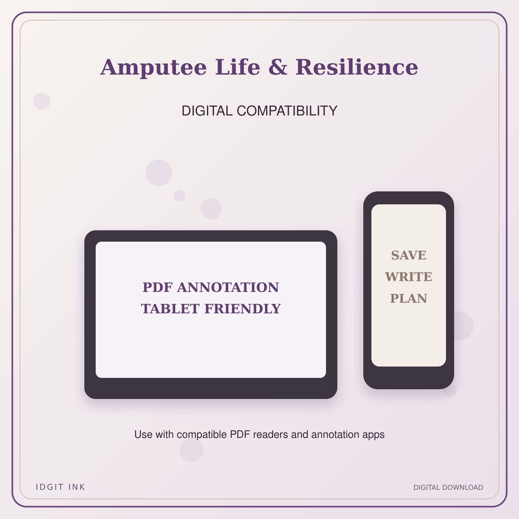 Idgit Ink Amputee Life & Resilience deluxe journal and planner bundle — tablet and pdf annotation compatibility