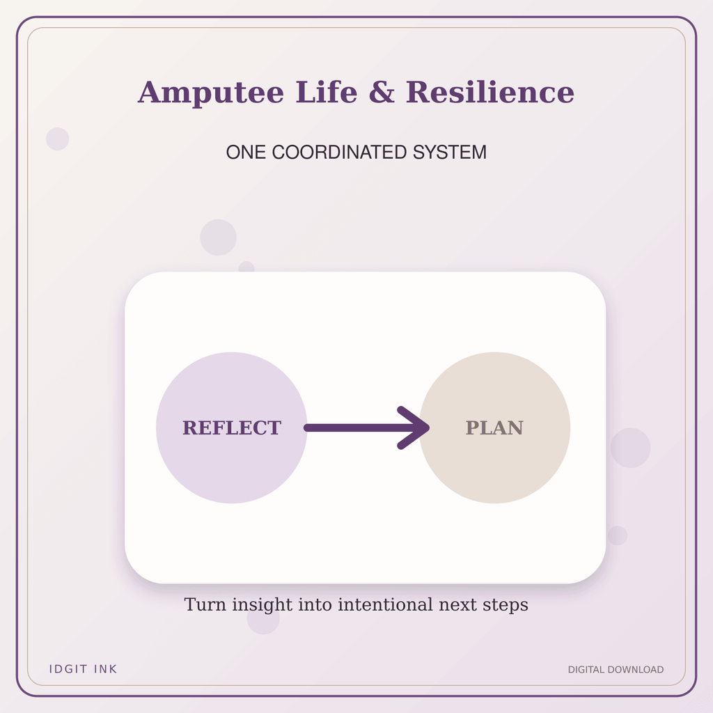 Idgit Ink Amputee Life & Resilience deluxe journal and planner bundle — topic-specific benefits and use cases