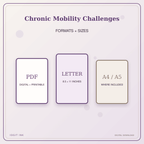 Idgit Ink Chronic Mobility Challenges deluxe journal and planner bundle — digital formats and available page sizes