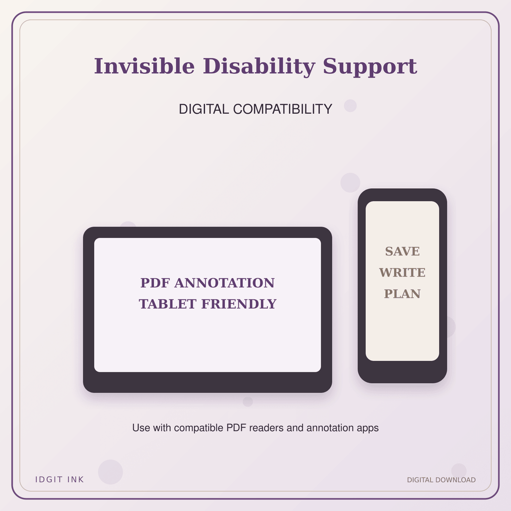 Idgit Ink Invisible Disability Support deluxe journal and planner bundle — tablet and pdf annotation compatibility