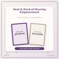 Idgit Ink Deaf & Hard-of-Hearing Empowerment deluxe journal and planner bundle — primary bundle cover showing both deluxe products