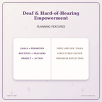 Idgit Ink Deaf & Hard-of-Hearing Empowerment deluxe journal and planner bundle — planner organization and planning features