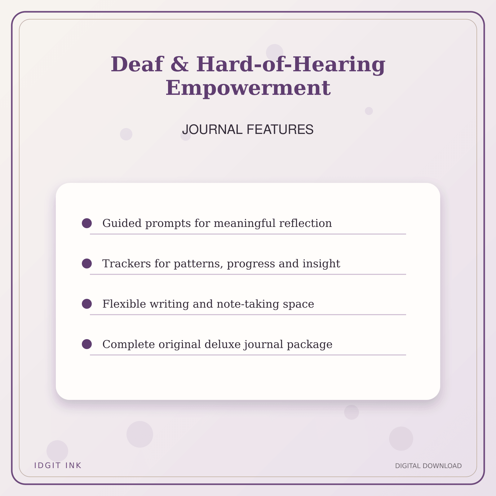 Idgit Ink Deaf & Hard-of-Hearing Empowerment deluxe journal and planner bundle — journal prompts and reflection features