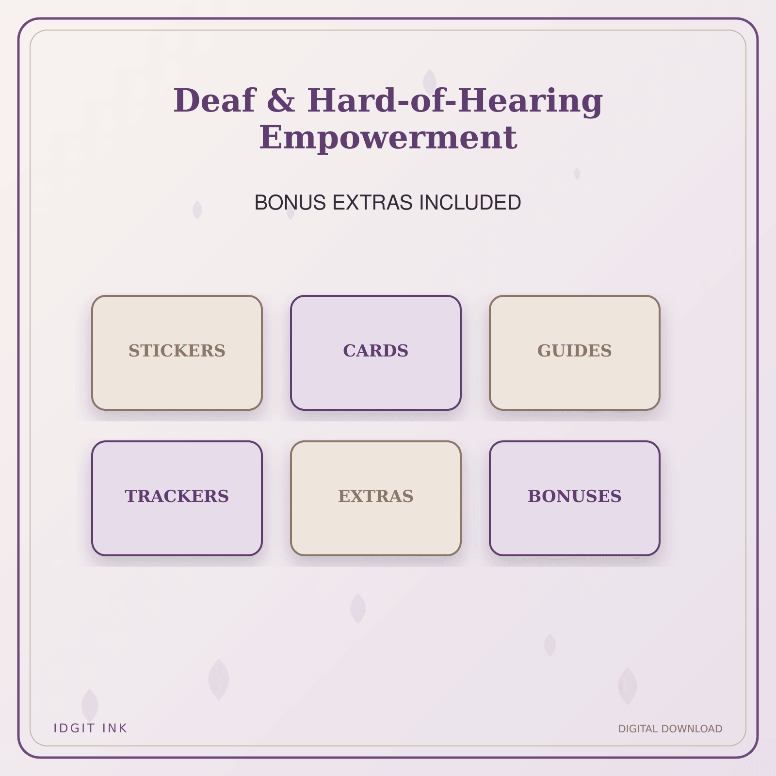 Idgit Ink Deaf & Hard-of-Hearing Empowerment deluxe journal and planner bundle — included digital stickers and cards