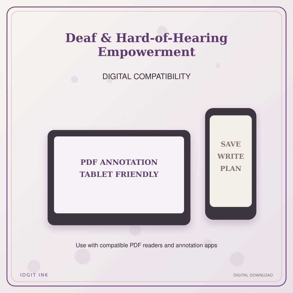 Idgit Ink Deaf & Hard-of-Hearing Empowerment deluxe journal and planner bundle — tablet and pdf annotation compatibility