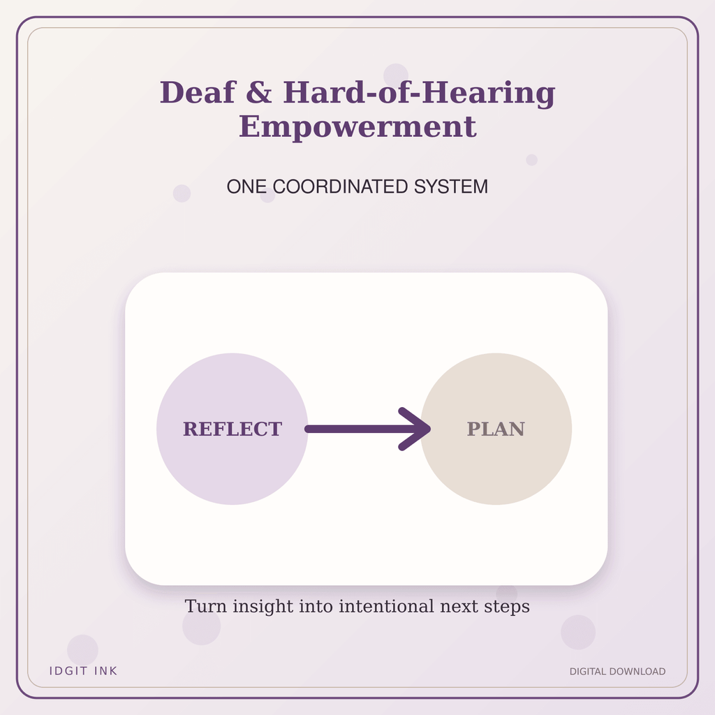 Idgit Ink Deaf & Hard-of-Hearing Empowerment deluxe journal and planner bundle — topic-specific benefits and use cases