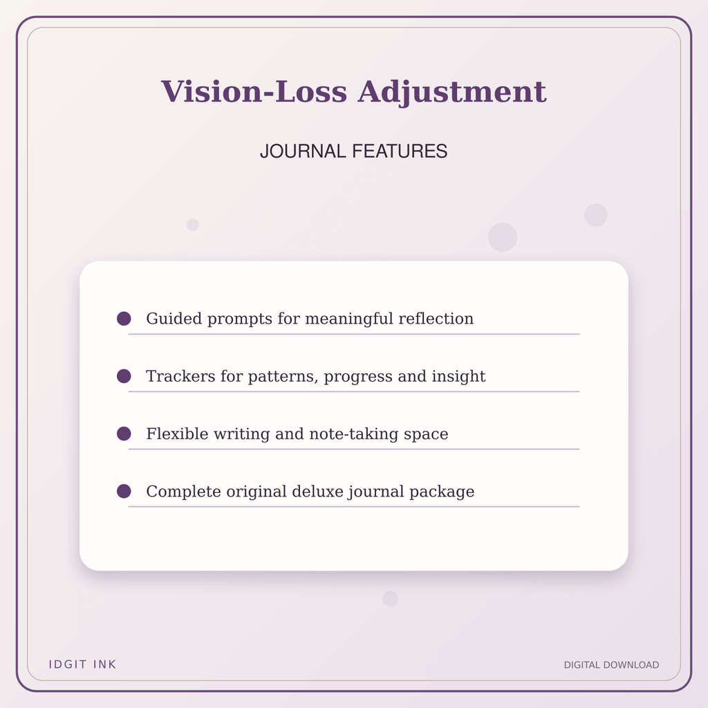 Idgit Ink Vision-Loss Adjustment deluxe journal and planner bundle — journal prompts and reflection features