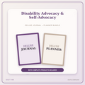 Idgit Ink Disability Advocacy & Self-Advocacy deluxe journal and planner bundle — primary bundle cover showing both deluxe products