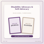 Idgit Ink Disability Advocacy & Self-Advocacy deluxe journal and planner bundle — primary bundle cover showing both deluxe products