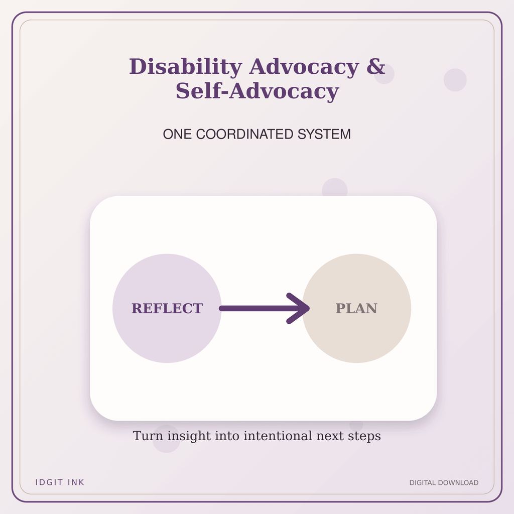 Idgit Ink Disability Advocacy & Self-Advocacy deluxe journal and planner bundle — topic-specific benefits and use cases