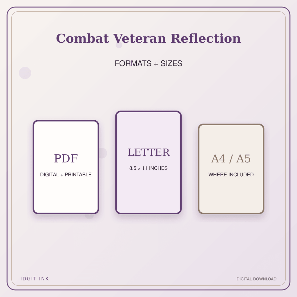 Idgit Ink Combat Veteran Reflection deluxe journal and planner bundle — digital formats and available page sizes