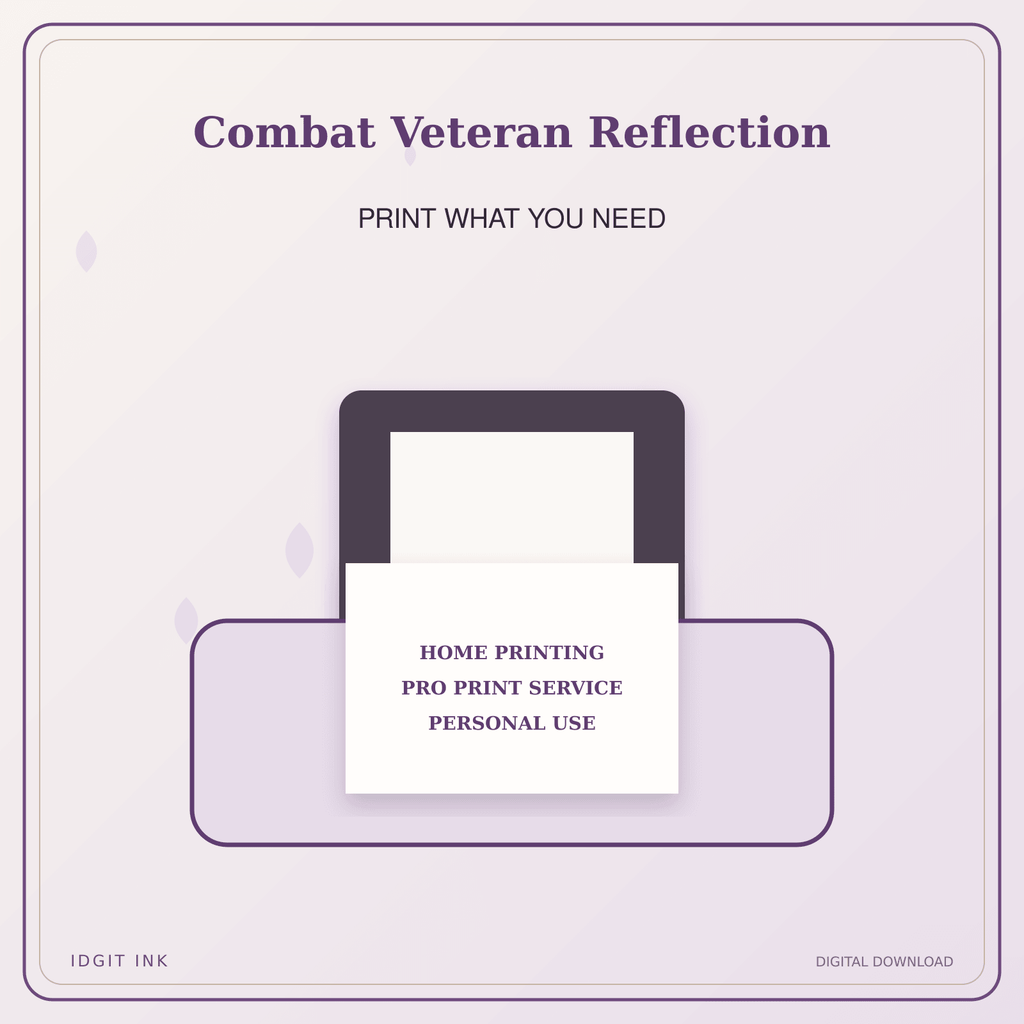 Idgit Ink Combat Veteran Reflection deluxe journal and planner bundle — home and professional printing information