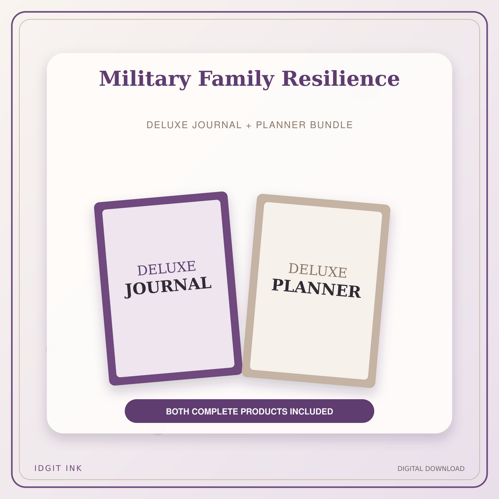 Idgit Ink Military Family Resilience deluxe journal and planner bundle — primary bundle cover showing both deluxe products