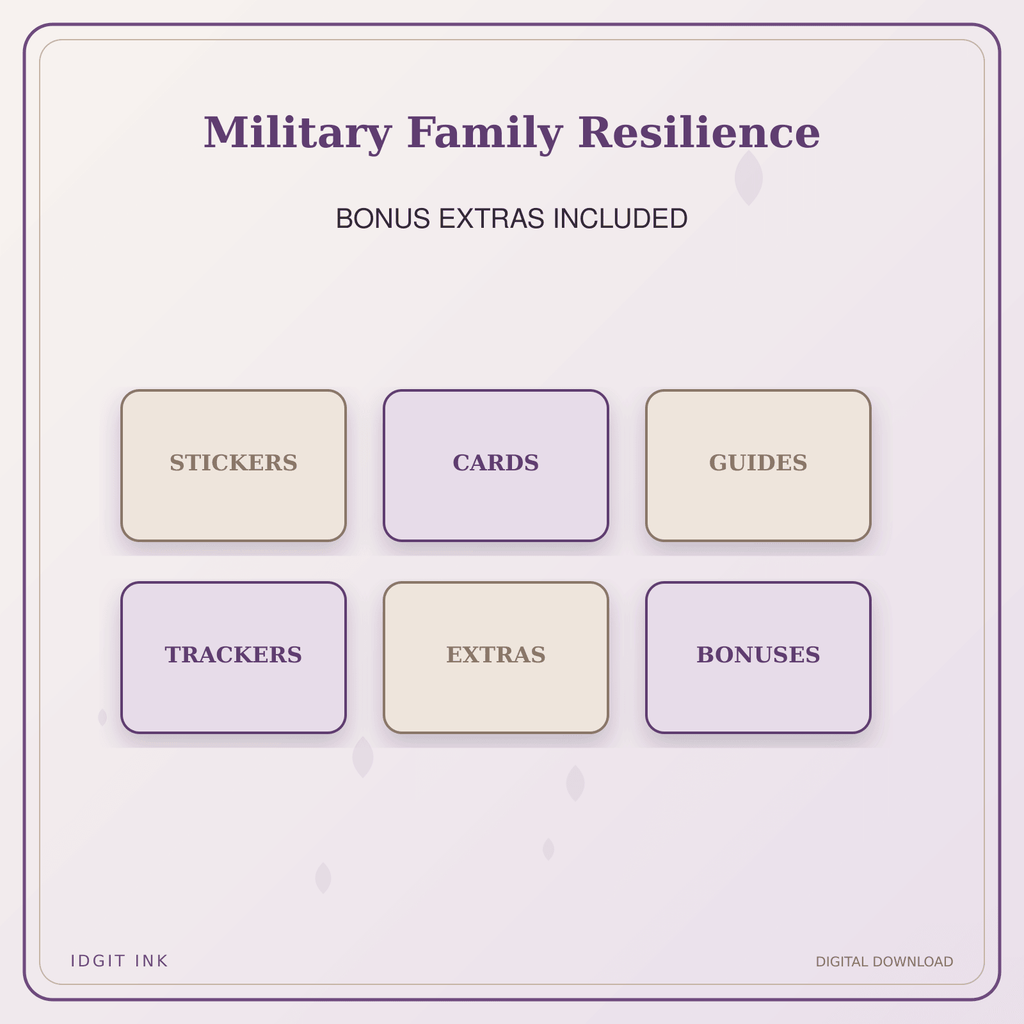 Idgit Ink Military Family Resilience deluxe journal and planner bundle — included digital stickers and cards