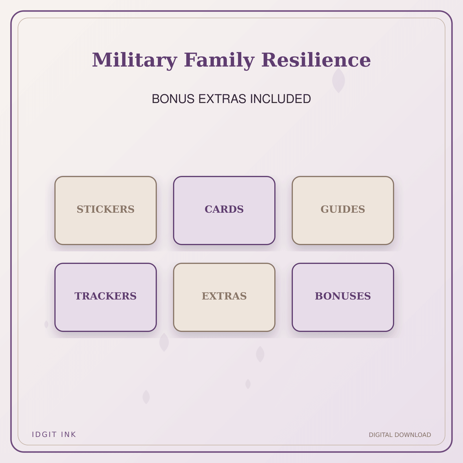 Idgit Ink Military Family Resilience deluxe journal and planner bundle — included digital stickers and cards