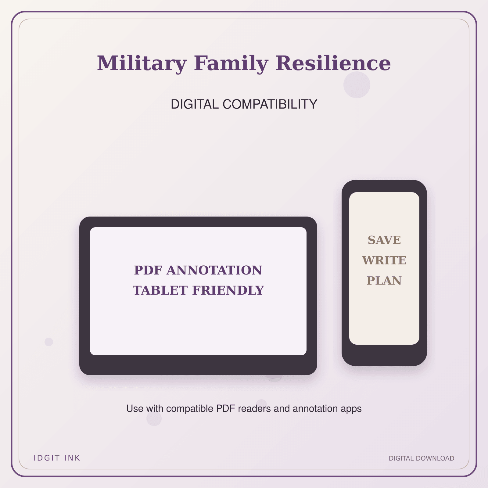 Idgit Ink Military Family Resilience deluxe journal and planner bundle — tablet and pdf annotation compatibility