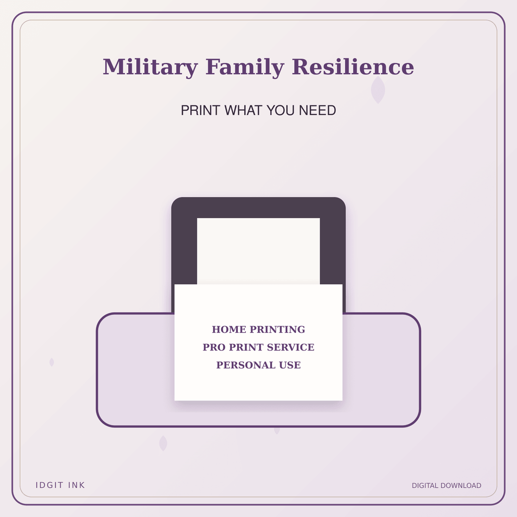 Idgit Ink Military Family Resilience deluxe journal and planner bundle — home and professional printing information