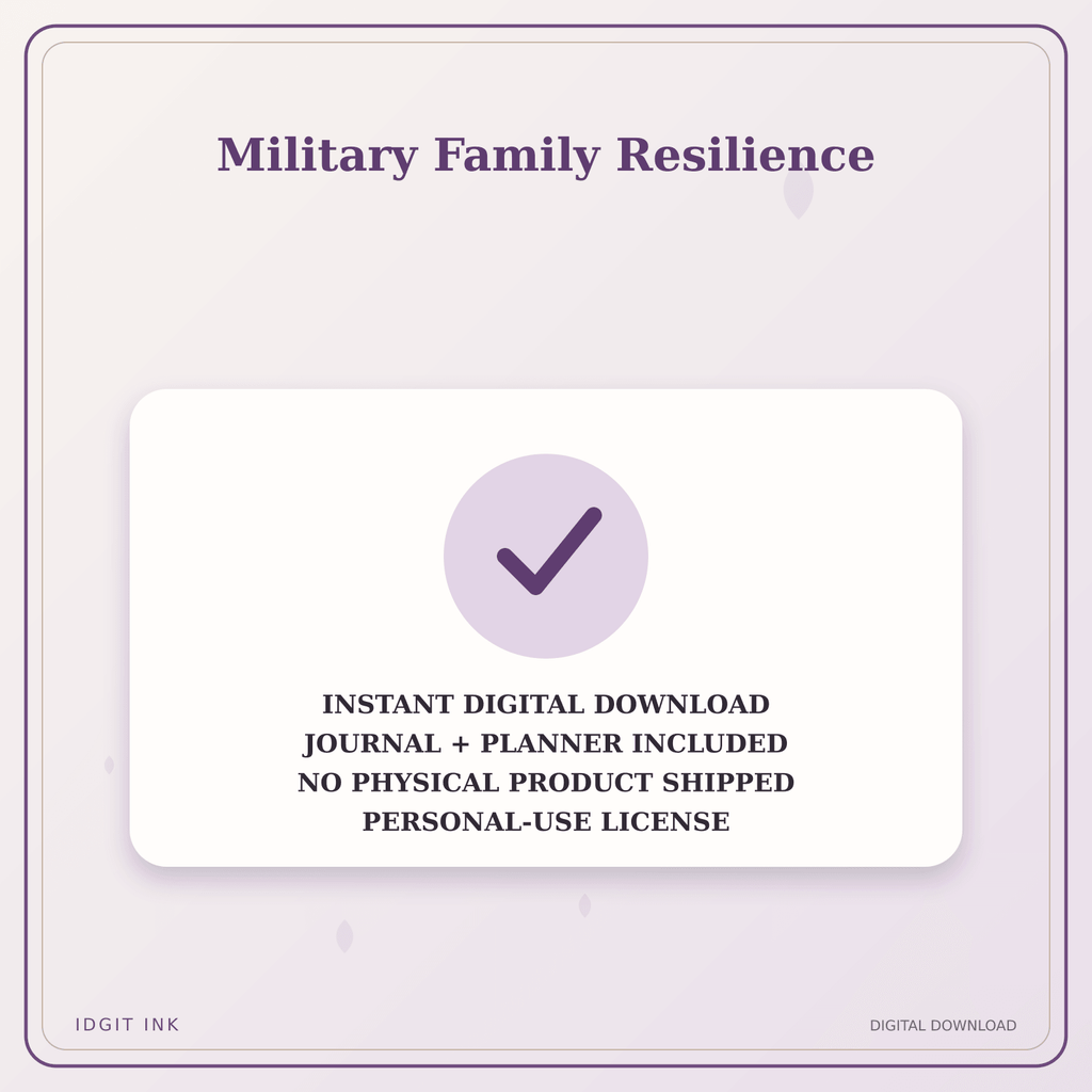 Idgit Ink Military Family Resilience deluxe journal and planner bundle — instant download and no physical product notice