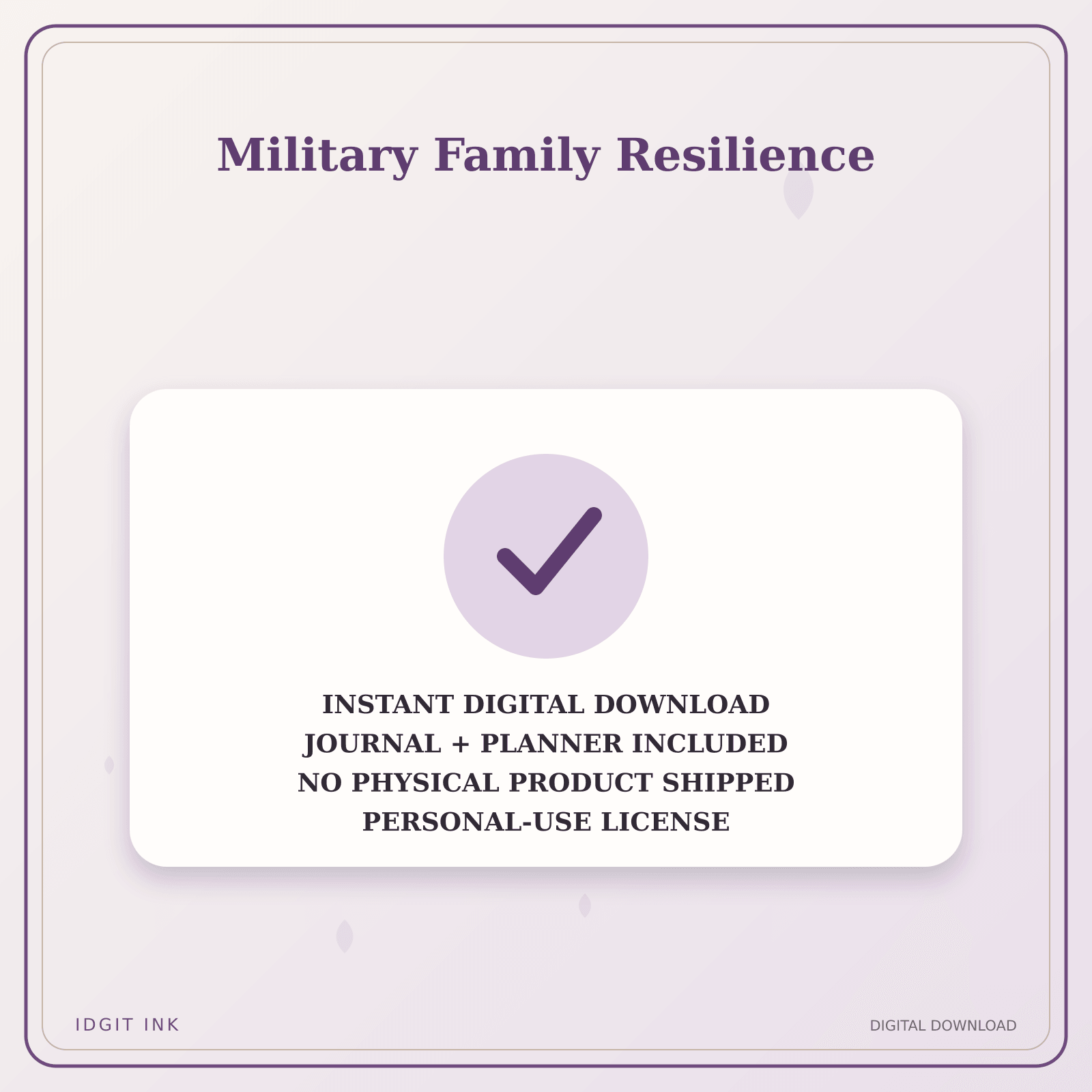 Idgit Ink Military Family Resilience deluxe journal and planner bundle — instant download and no physical product notice