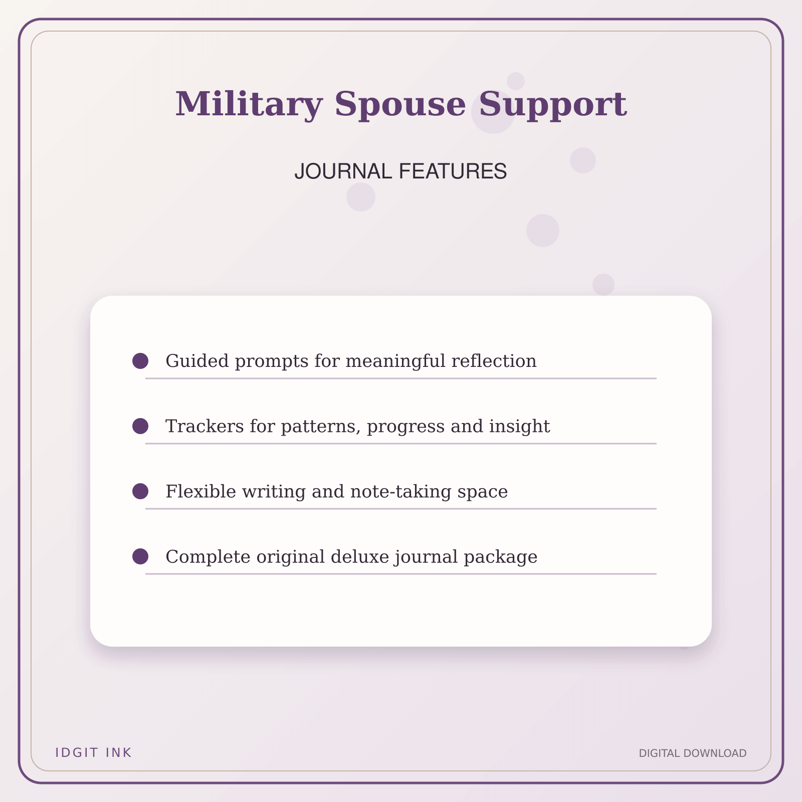 Idgit Ink Military Spouse Support deluxe journal and planner bundle — journal prompts and reflection features