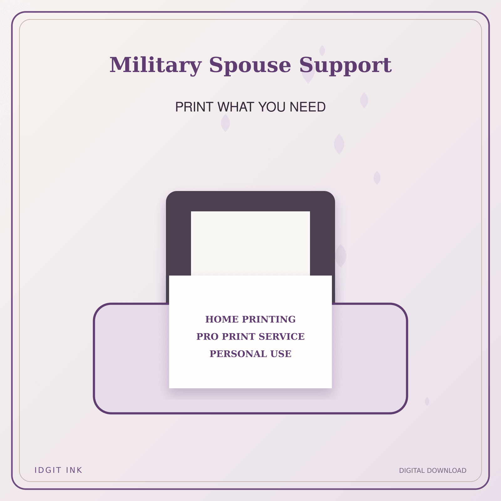 Idgit Ink Military Spouse Support deluxe journal and planner bundle — home and professional printing information