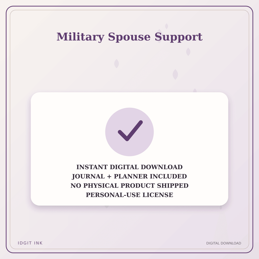 Idgit Ink Military Spouse Support deluxe journal and planner bundle — instant download and no physical product notice