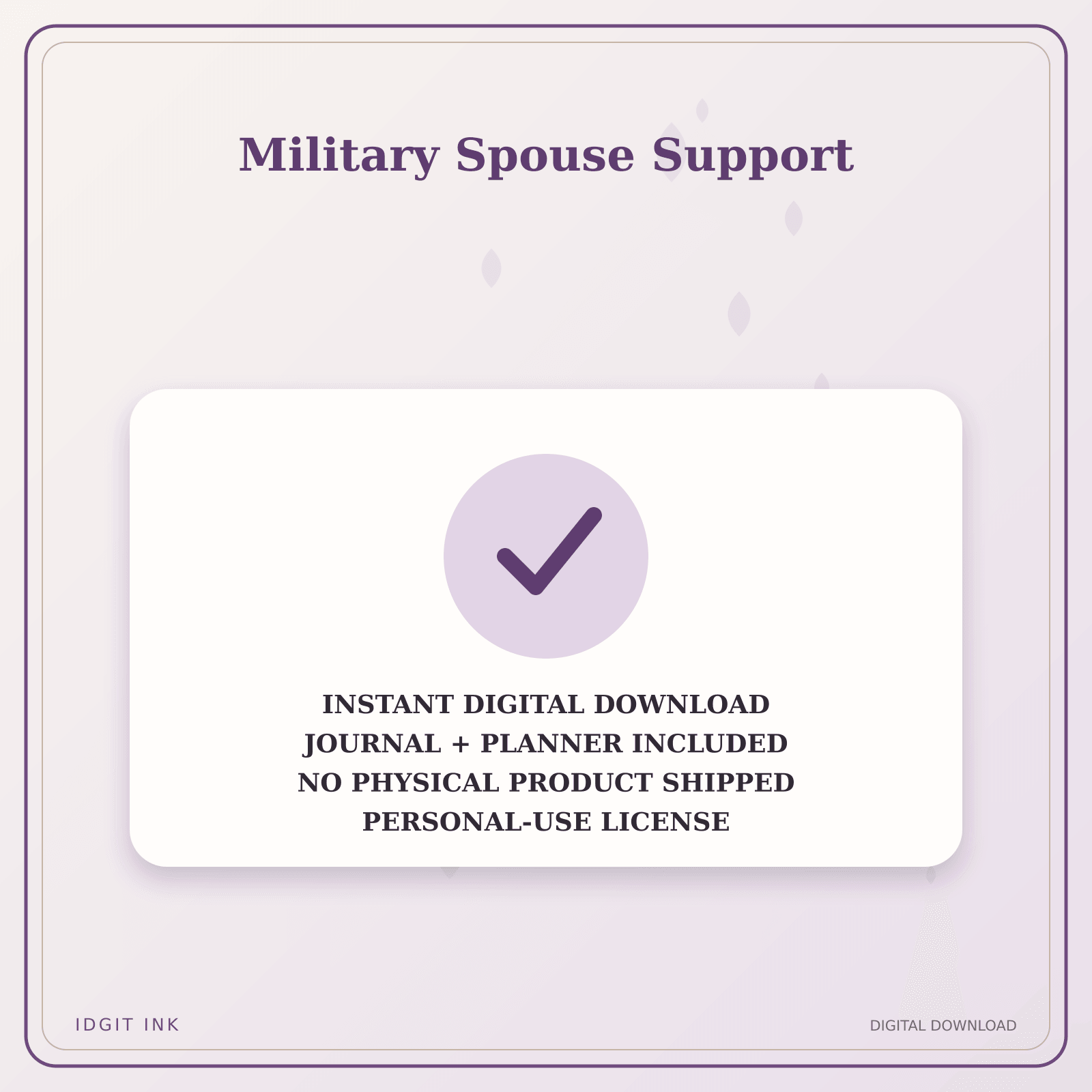 Idgit Ink Military Spouse Support deluxe journal and planner bundle — instant download and no physical product notice