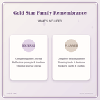 Idgit Ink Gold Star Family Remembrance deluxe journal and planner bundle — complete journal and planner bundle contents