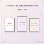 Idgit Ink Gold Star Family Remembrance deluxe journal and planner bundle — digital formats and available page sizes