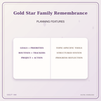 Idgit Ink Gold Star Family Remembrance deluxe journal and planner bundle — planner organization and planning features