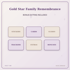 Idgit Ink Gold Star Family Remembrance deluxe journal and planner bundle — included digital stickers and cards