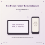 Idgit Ink Gold Star Family Remembrance deluxe journal and planner bundle — tablet and pdf annotation compatibility