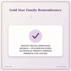 Idgit Ink Gold Star Family Remembrance deluxe journal and planner bundle — instant download and no physical product notice