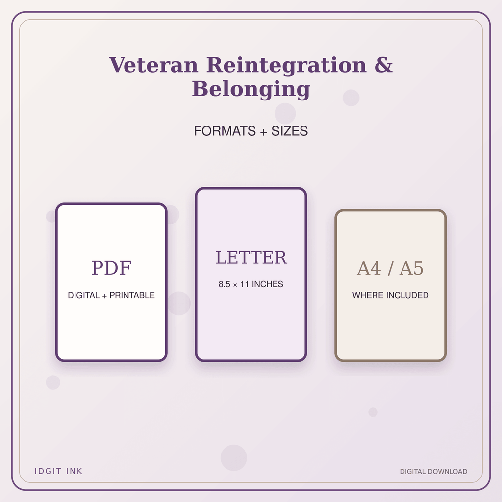 Idgit Ink Veteran Reintegration & Belonging deluxe journal and planner bundle — digital formats and available page sizes